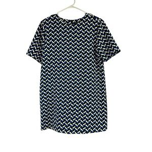 Zara Blue and White Patterned Mini Dress